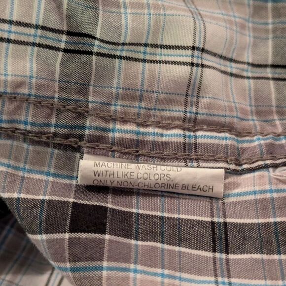 Wyoming Traders Western Blue Plaid Pearl Snap Button Down Shirt Mens Medium - Picture 10 of 12